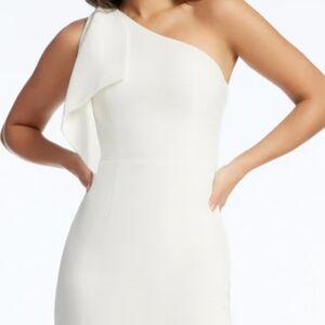 Dress The Population Tiffany One Shoulder Cream Dress Sz L